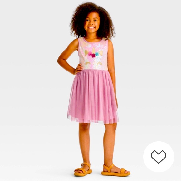 Sequined Unicorn Dress in dusty rose , NWT size 10-12 *k1 - Picture 1 of 13